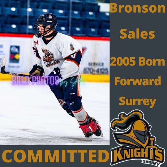 The Knights are proud to announce that they have committed to Bronson Sales! Welcome to the Knights Lair Bronson!